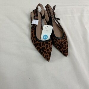 A New Day leopard print slingback flats in women's size 7.5.